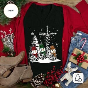 Faith Hope Love Snowmen Tee 2x Short Sleeve
